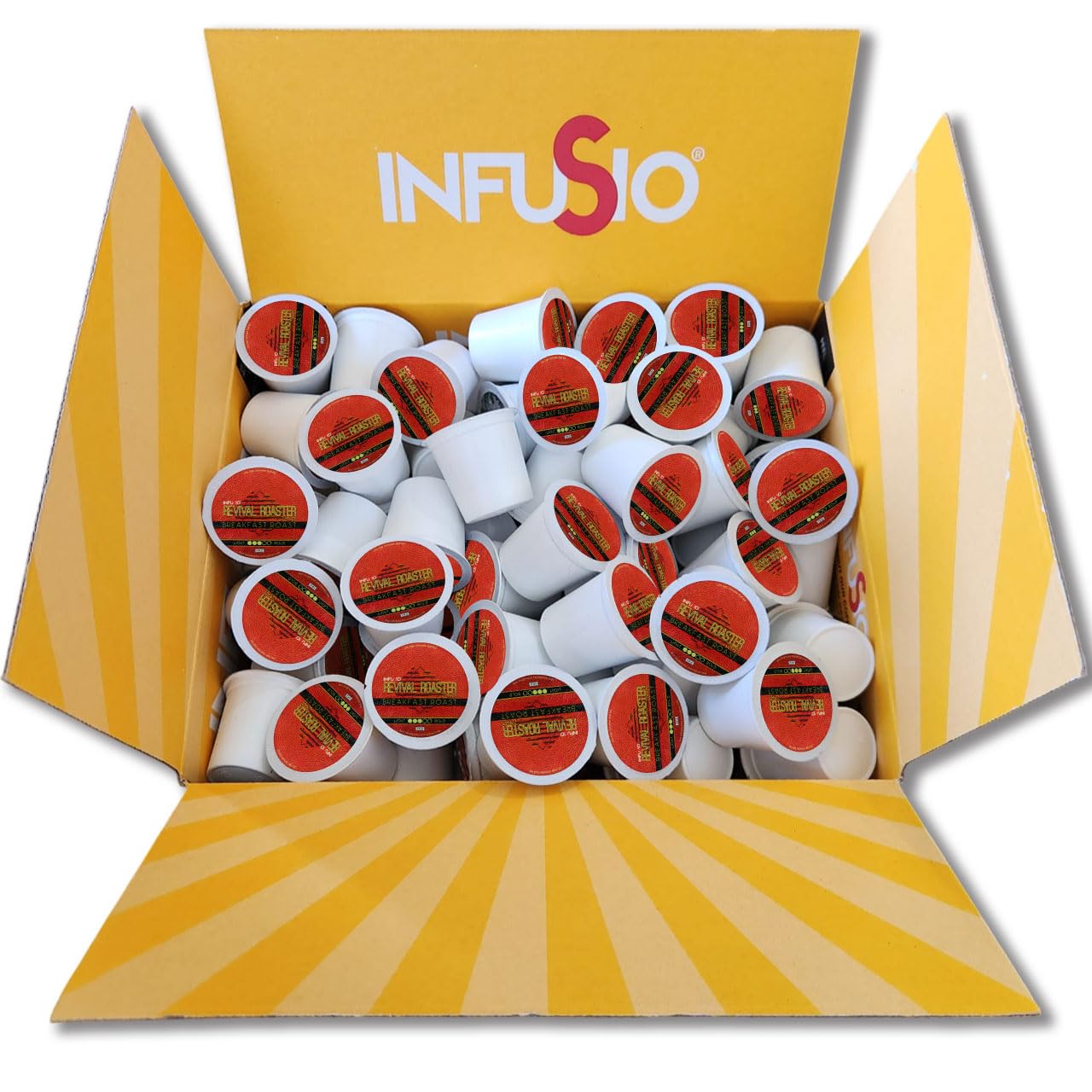 InfuSio Coffee Pods – 96 Count, Breakfast Blend (Medium Roast Coffee) Single Serve Coffee Pods for Keurig K Cup® Brewers, Compatible with Keurig 2.0 Brewers