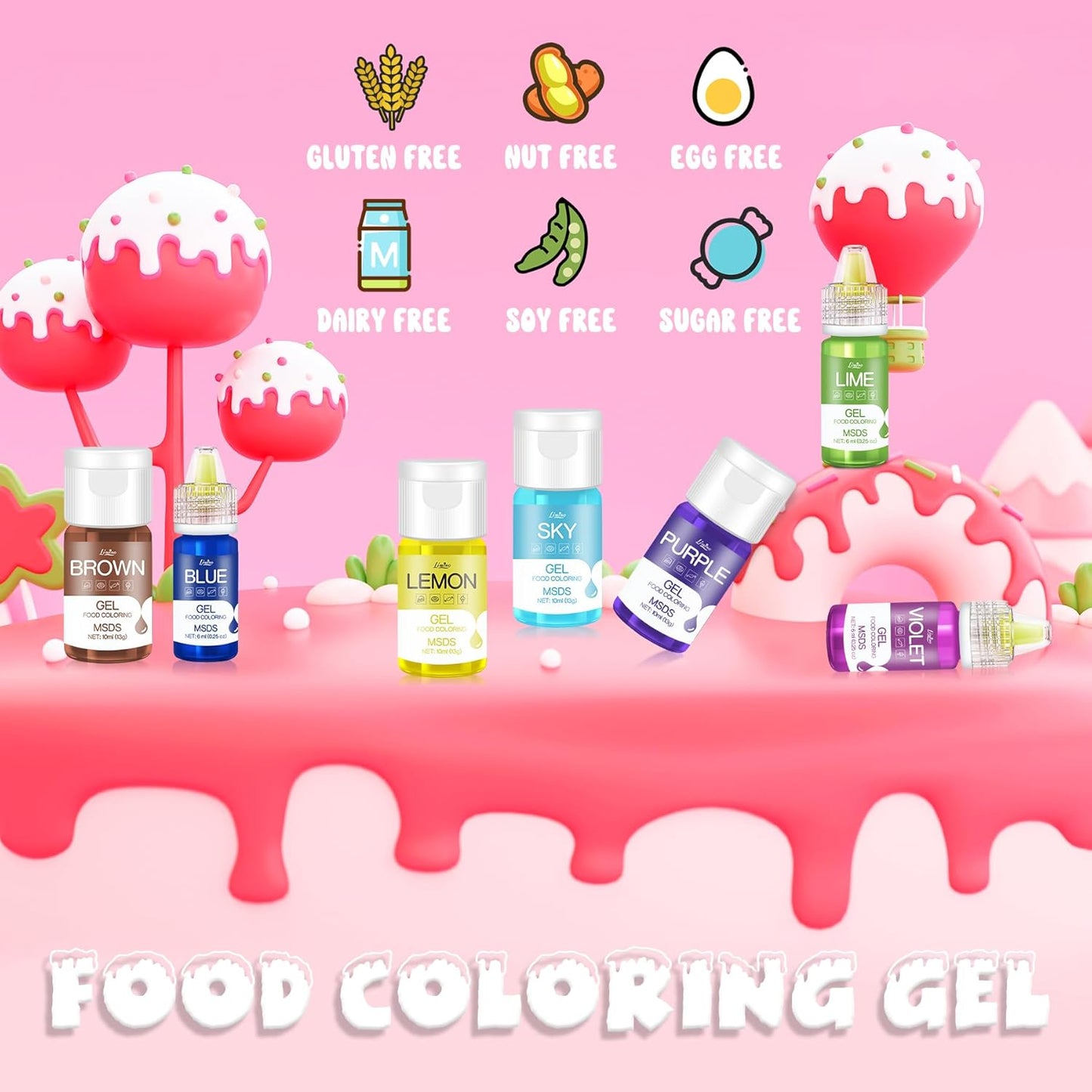 Gel Food Coloring - 4.5oz Vivid Food Coloring Gel for Baking, Cake Decorating, Cookie, Fondant, Macaron - Tasteless Concentrated Edible Food Color Dye for Icing, Slime, Drinks, DIY Crafts (White)