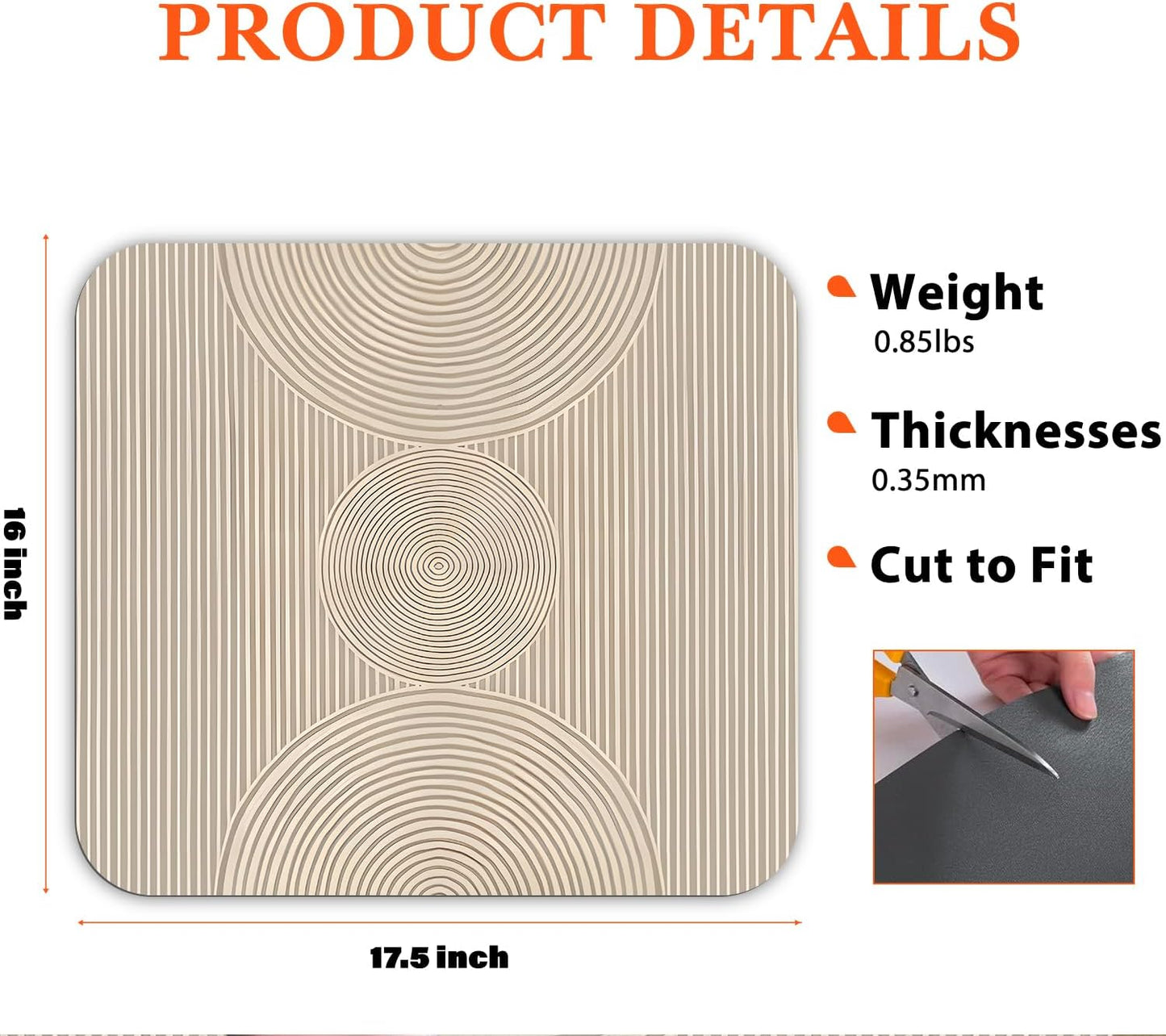 Boho Dish Drying Mat - Bohemian Dish Drying Mat For Kitchen Counter,Coffee Bar Mat,Coffee Maker Mat For Countertops,Dish Rack Drainer Mat,Western kitchen Decor 16x17.5 Inch