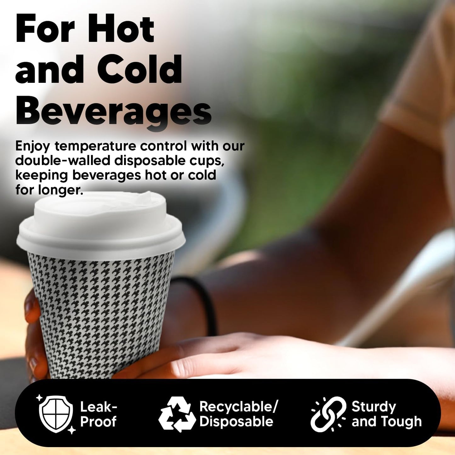 350 Pack 8 oz Insulated Disposable Coffee Cups with Lids, Double Wall Corrugated Paper Hot Cups Bulk To Go Disposable Cups for Hot Beverage or Cold Drinks Ideal for Cafes