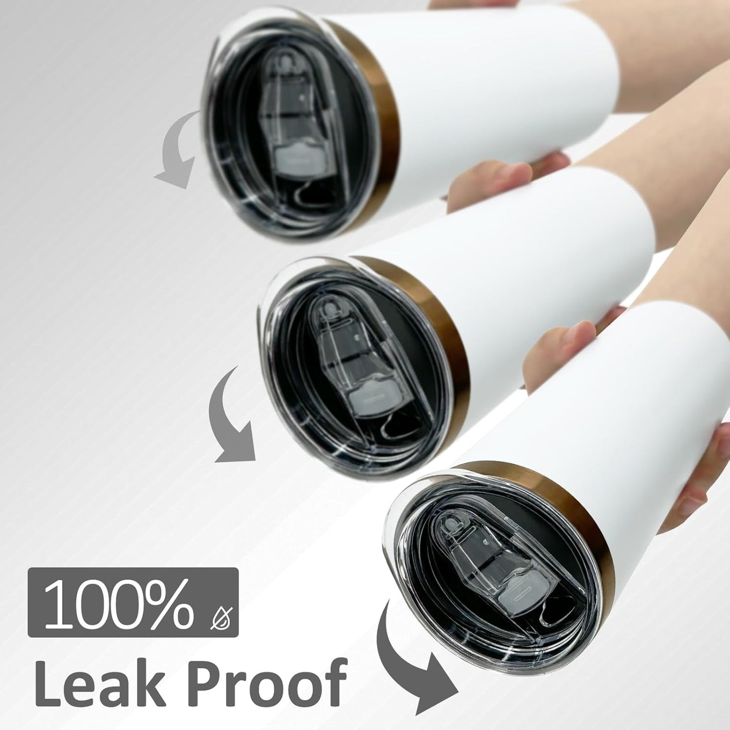 20 oz Skinny Tumblers Bulk 4 Pack, Stainless Steel Insulated Tumbler with Lids and Straws, Slim Double Wall Powder Coated Travel Coffee Mugs Reusable Cup for Hot Cold Drinks (White,4 pack)