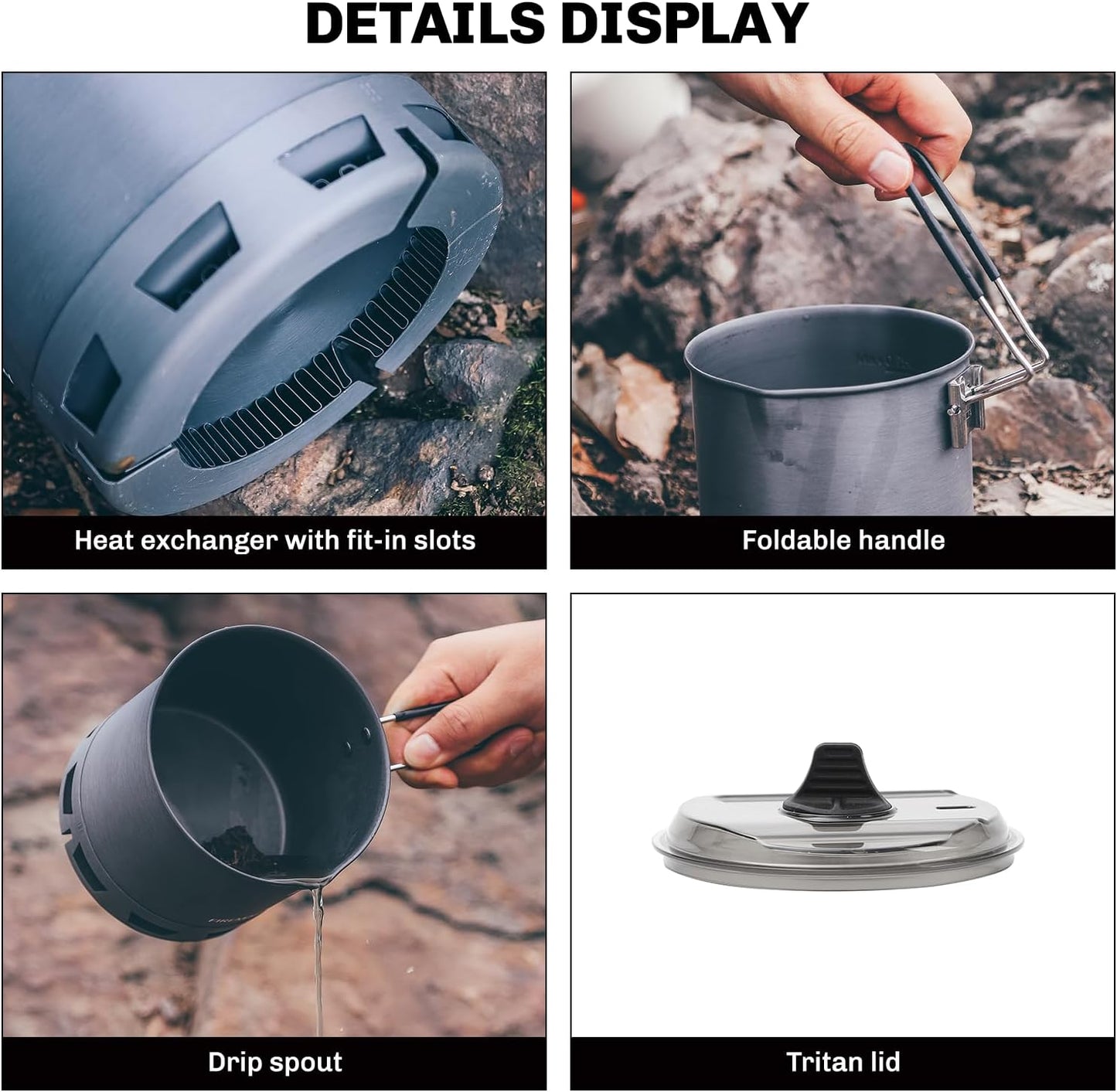 Fire-Maple Petrel Ultralight Pot- High Efficiency Aluminum Camping and Backpacking Pot with Heat-Proof Handle, Portable and Compact