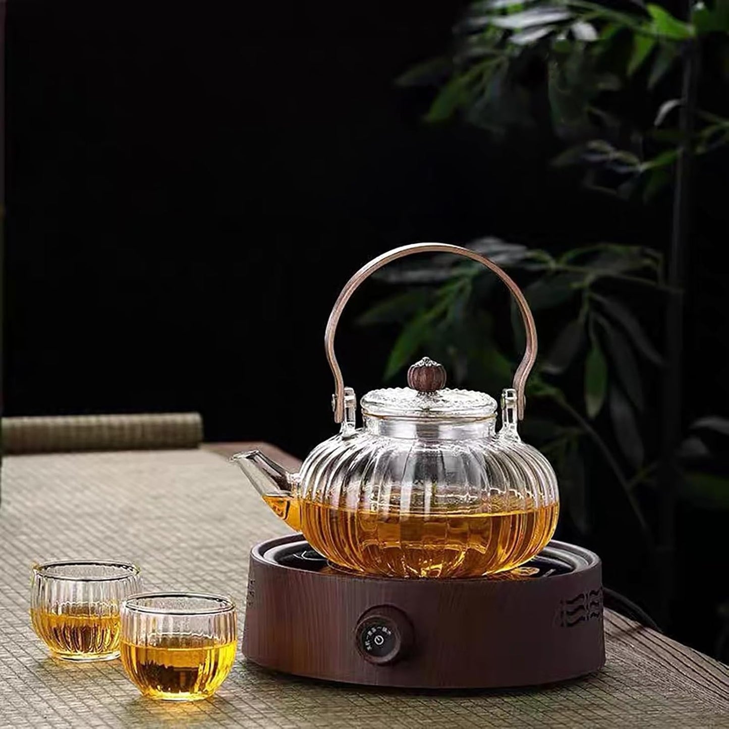 Glass Teapot with Infuser Clear Glass Tea Kettle 30 oz Tea Pot for Stove Top, Loose Tea, Tea Maker Gift