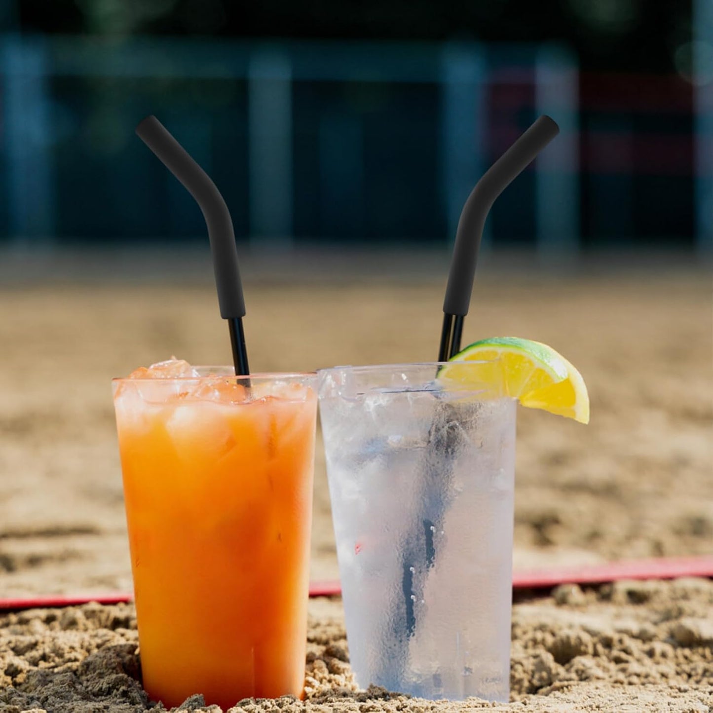 6pcs Food-Grade Silicone Straw Tips, Reusable Metal Straw Elbows Tips, Temperature Resistant Rubber Straw Covers Replacement Tip for 5/16" Stainless Steel Straws - Black