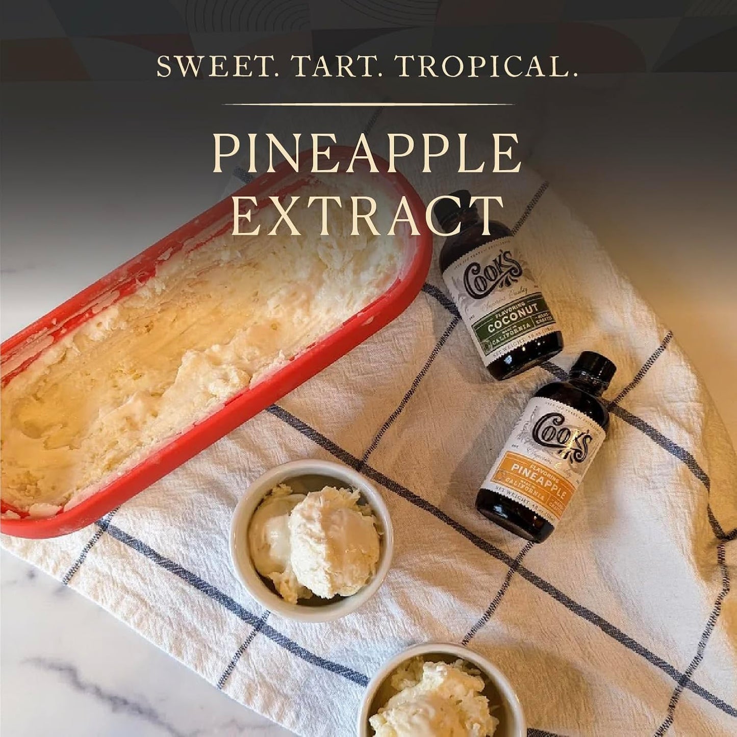 Cook's, Pineapple Flavoring for Baking, Candies, Cakes, Smoothies, Beverages, 4 oz