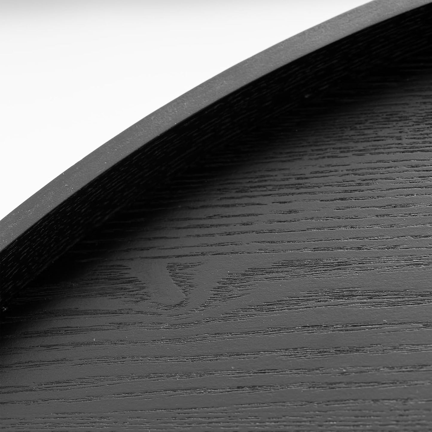 16 inch Round Solid Wood Serving Tray Extra Large Tea Coffee Snack Food Meals Serving Plate Non-Slip Kitchen Party Bar Server Ottoman Tray Breakfast Tray with Raised Edges Heavy Duty Edition Black