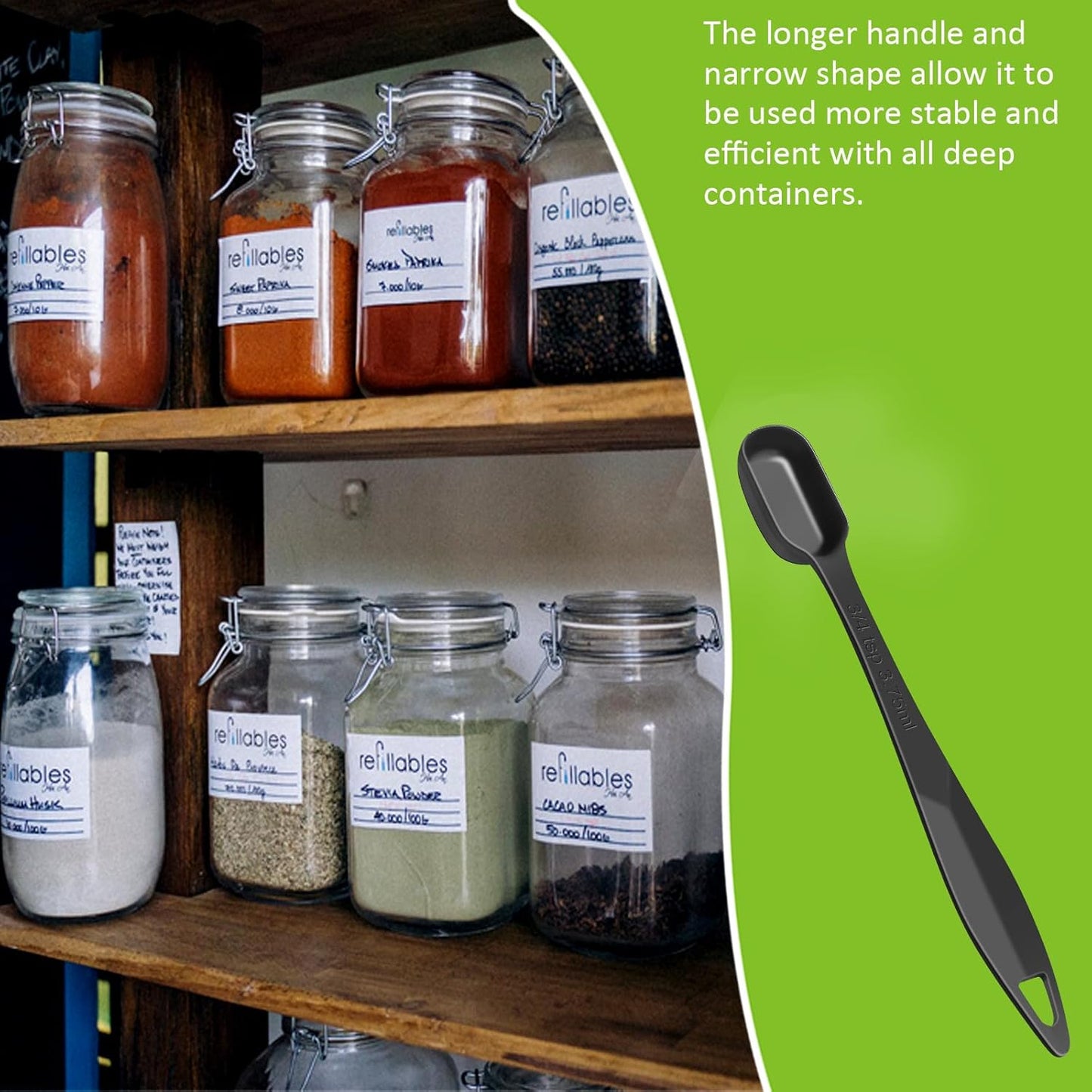 2 Pcs 1 Tablespoon(15 mL | 3 Tsp | 1 Tbsp | 15 cc | 1/2 oz) Stainless Steel Single Measuring Spoon, Long Handle Metal Measuring Spoon, Kitchen Gadgets for Cooking & Baking(Black)