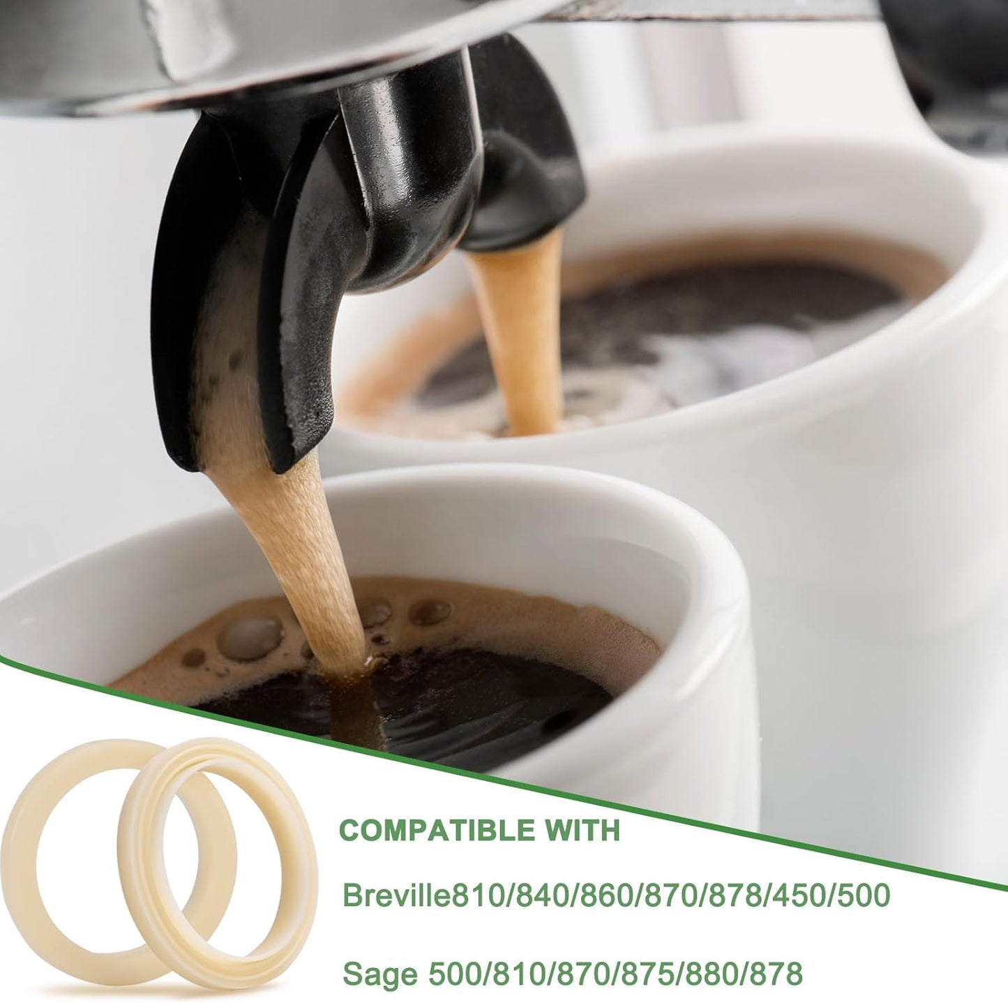 Silicone Steam Ring for Breville Espresso Machine 54mm Gasket Replacement for Breville810 /840/860 /870/878 /450/500/Sage 500/810/870/875/880/878.2 Pack.