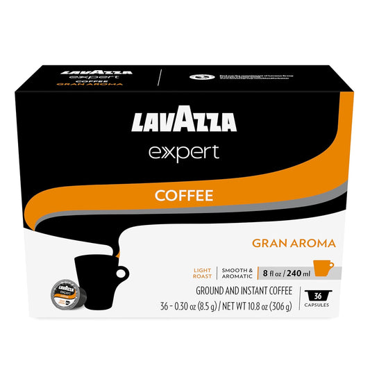 Lavazza Expert Gran Aroma Coffee Capsules, Light Roast, 100% Arabica, Compatible with Lavazza Classy Plus Machine (36 Capsules)