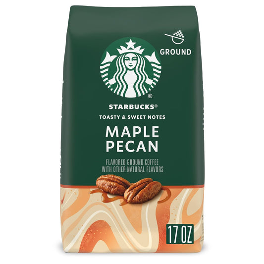 Starbucks Ground Coffee, Maple Pecan Flavored Coffee, Naturally Flavored, 100% Arabica, 1 bag (17 oz)