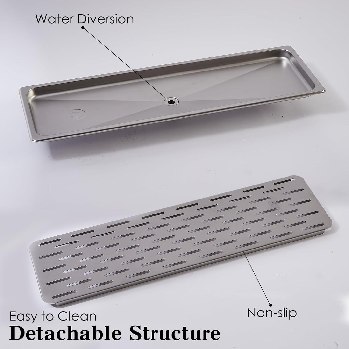 Stainless Steel Drip Tray - Perfect for Homes, Clubs, Bars, Cafes, Restaurants, Hotels, Or Commercial Use - Easy to Clean, No Drainage Required (L)