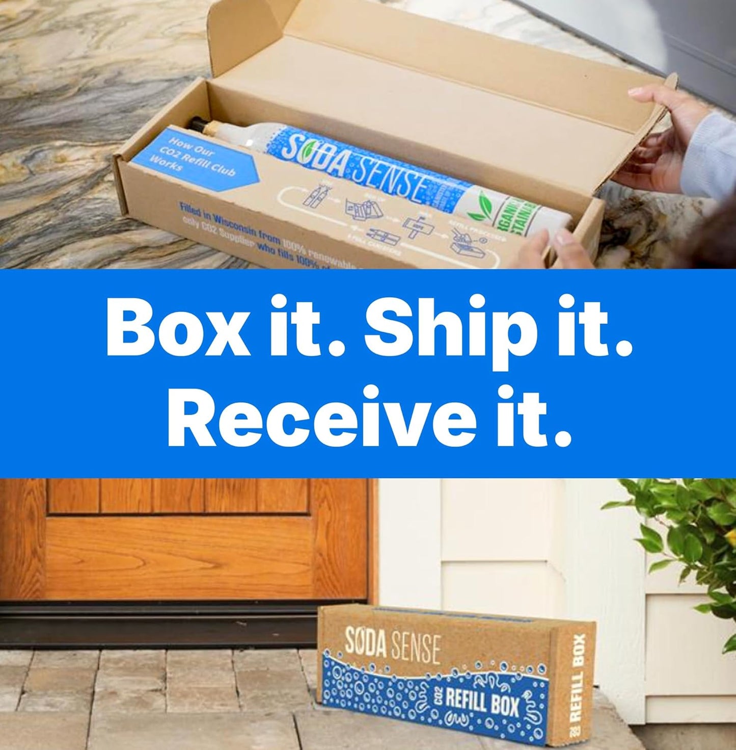 Soda Sense Easy Connect 60L CO2 Exchange Canister – 2 Pack, Replacement for Quick Connect Cylinder – Compatible with SodaStream PINK Snap-On Machines ONLY, Including ART, TERRA, ENSO & DUO