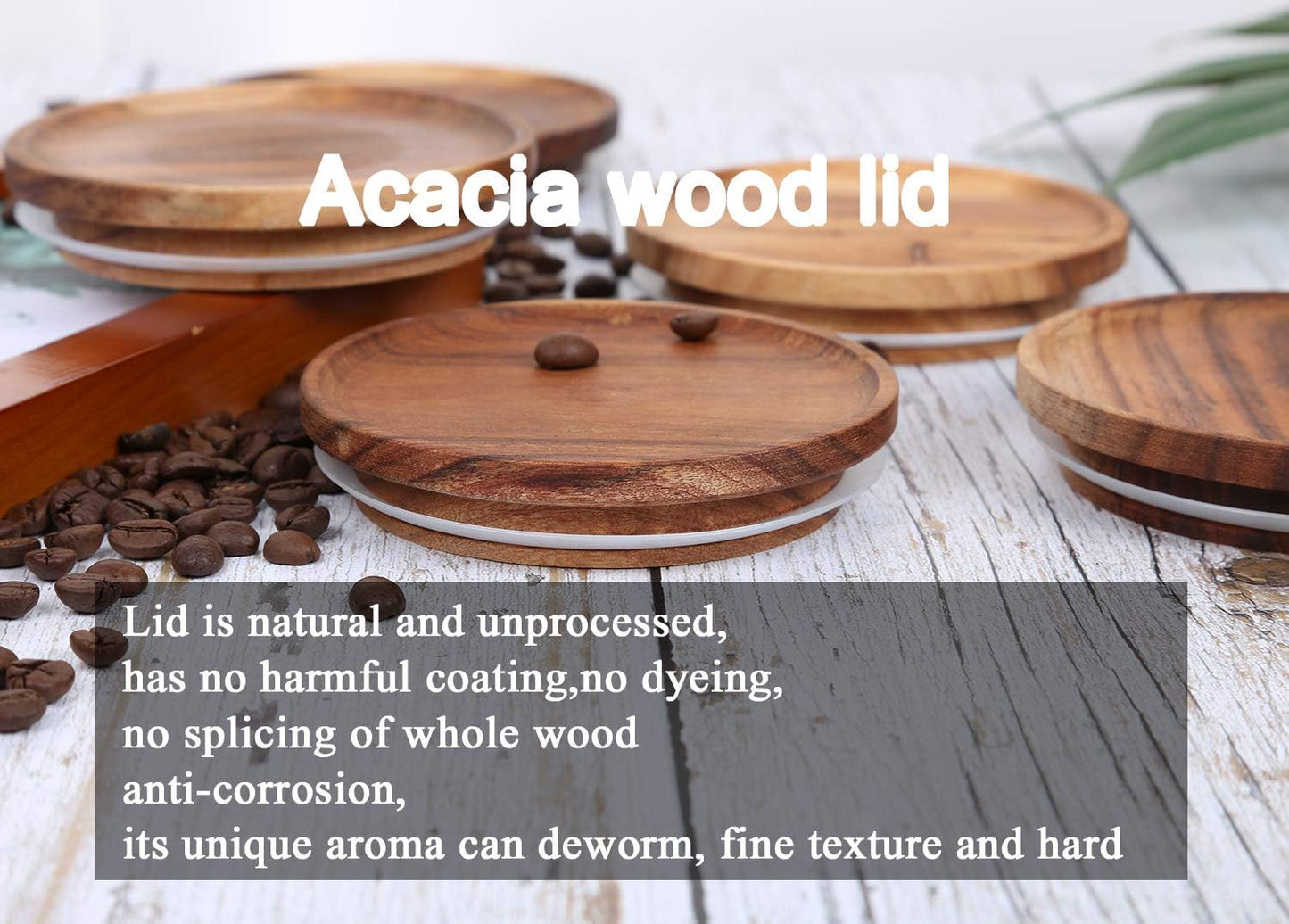 KKC HOME ACCENTS Glass Tea Canisters for Loose Leaf Tea,Airtight Glass Containers with Wood Lids,39 Fl oz