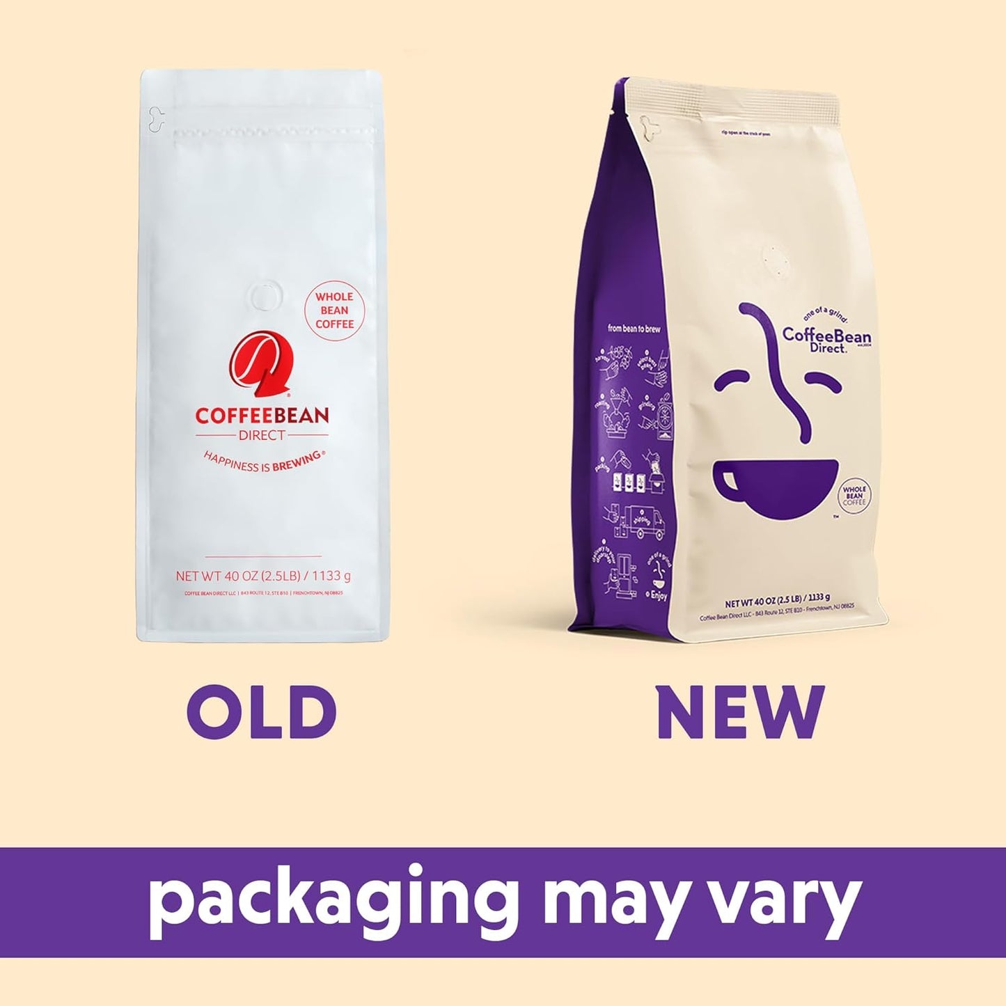 Coffee Bean Direct Hazelnut Flavored, Whole Bean Coffee, 2.5 Pound Bag (Pack of 1)