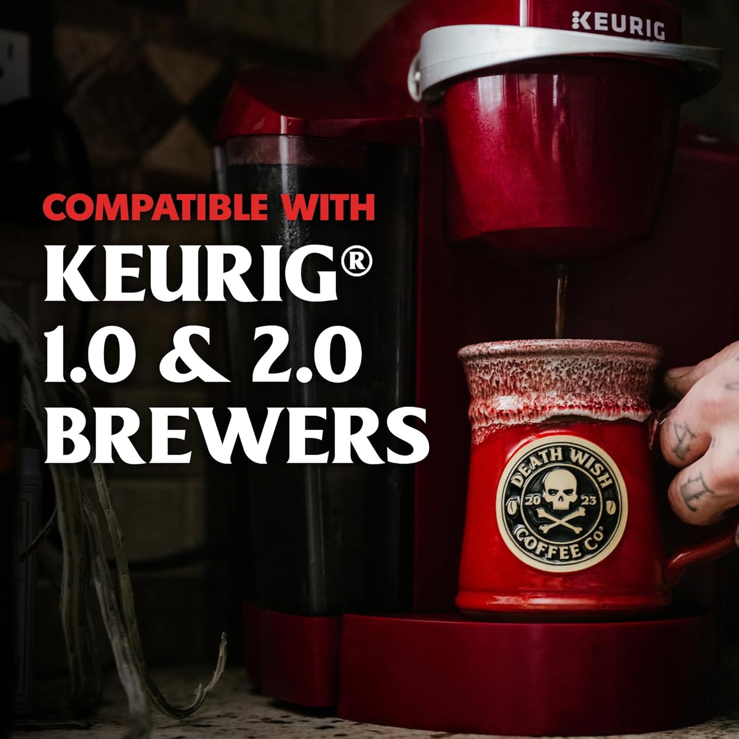 Death Wish Coffee - Single Serve Pods - Dark Roast Coffee Pods - Made with USDA Certified Organic (Espresso Roast, 100 Count)