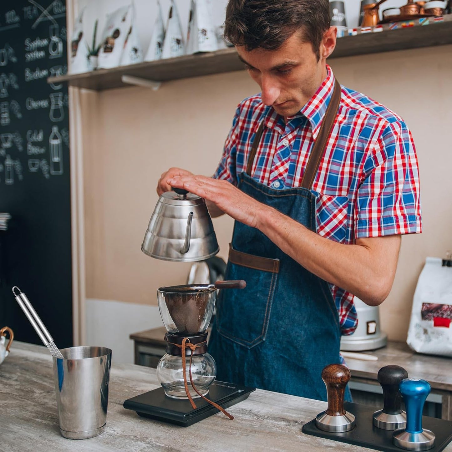 Baderke 1 Pcs Espresso Whisk 11.5 Inch Long Handle Barista Whisk 10 Needles 2 mm Stainless Steel Coffee Stirrer Tool Efficient Mixing Time Saving Reduction Clumping Ideal for Commercial Home