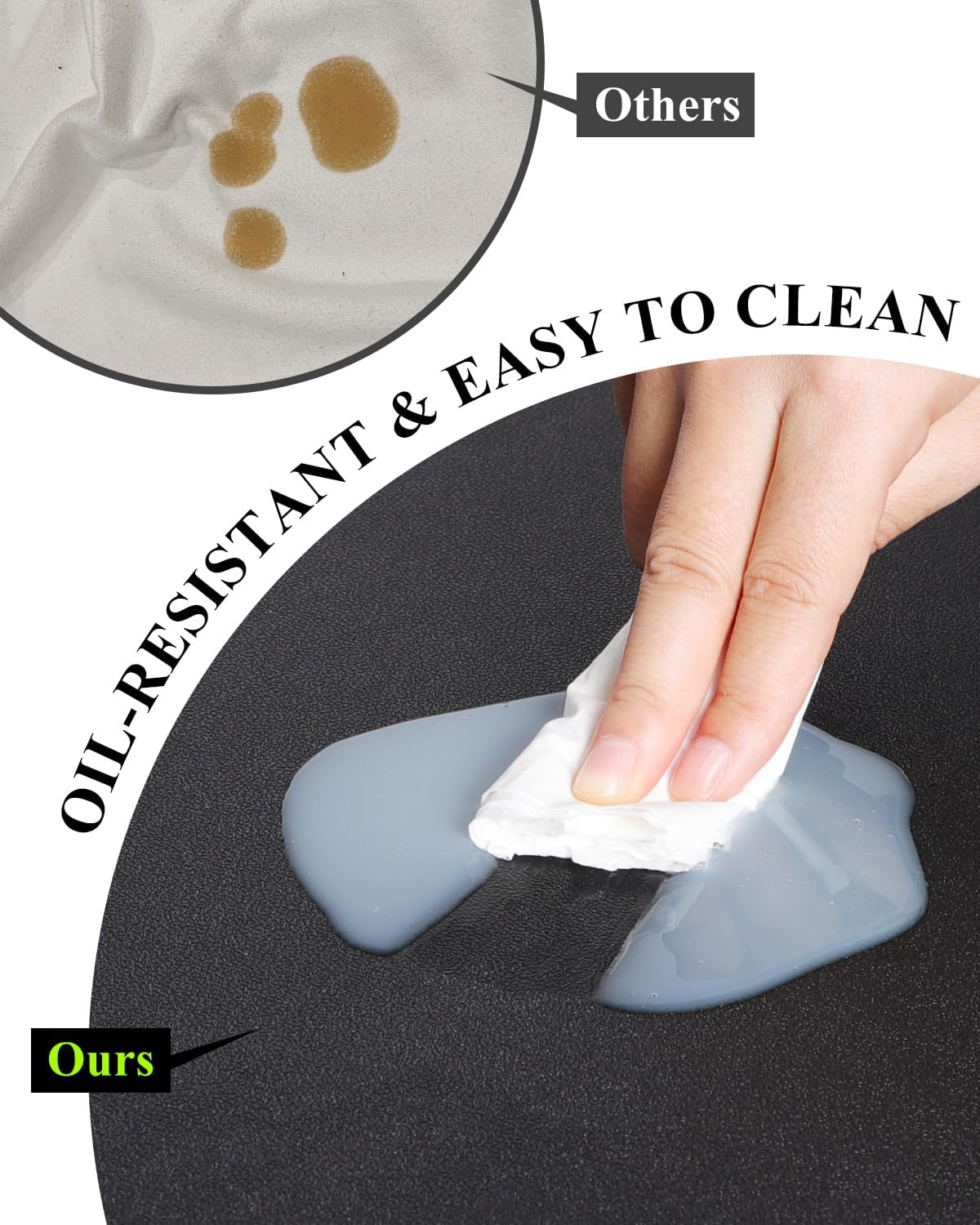 Black Plastic Table Cover Protector, 42" x 78" Waterproof Easy Flat PVC Desk Pad Mat, 1.5mm Thick Rectangle Vinyl Table Top Protector for Dining Room Table, Office, Dresser