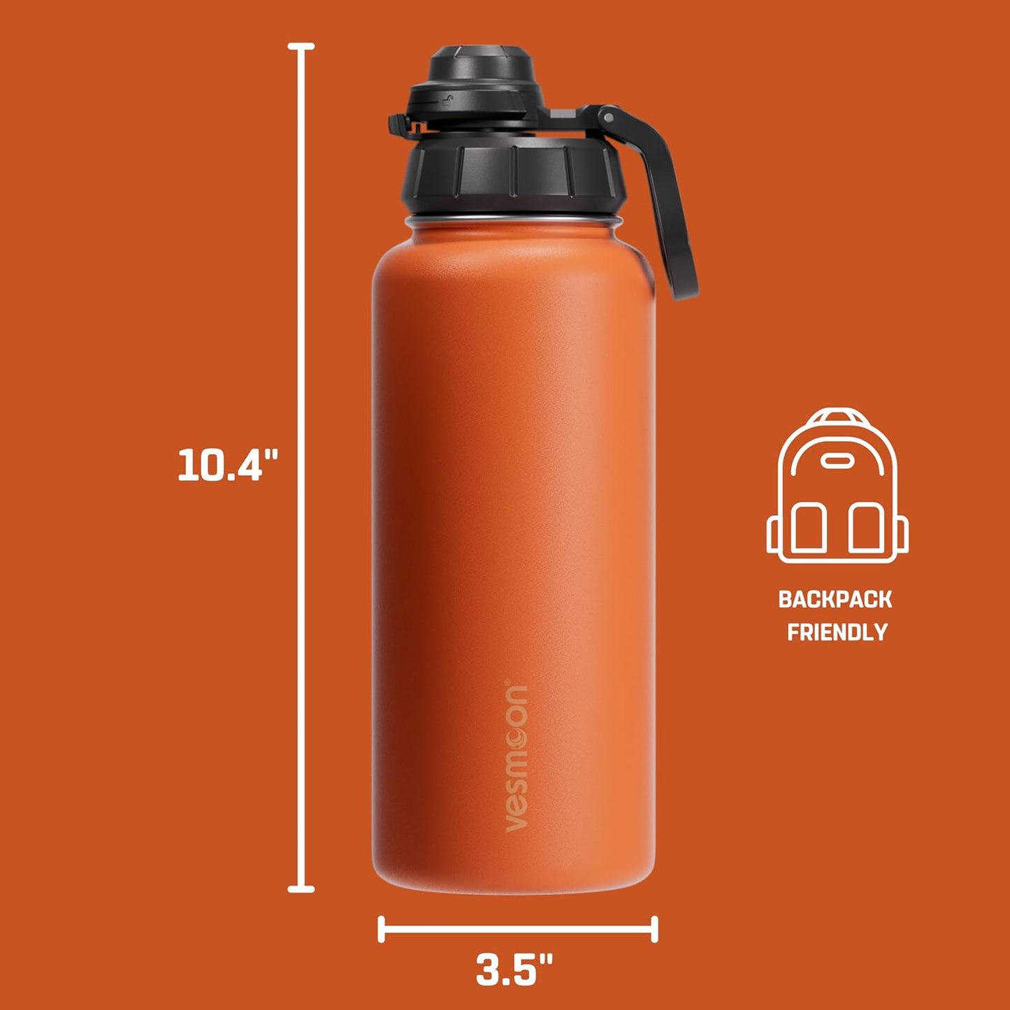 Vessence Tea Infuser Bottle - 32 Oz Insulated Loose Leaf & Fruit Infuser Bottle | Leak Proof with FlowSip Lid