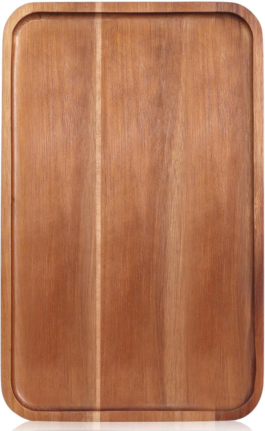 Rectangular Acacia Wood Trays Large Long Charcuterie Boards Party Decorative Serving Tray Platters for Food Dish Rectangle Wooden Cheese Board Kitchen Snack Cookies Platter Appetizer Dessert Tray