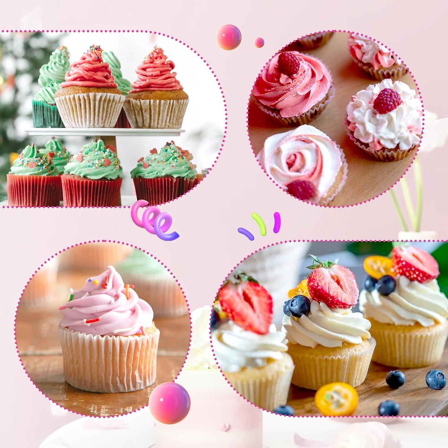 SNAIL GARDEN 38Pcs Silicone Pastry Bags Set, 9Pcs 3 Sizes Reusable Icing Piping Bags with 2Pcs Two-color Pastry Bags, 11Pcs Plastic Couplers+11 Frosting Bag Ties+5 Decorating Tips(12"+14"+16")