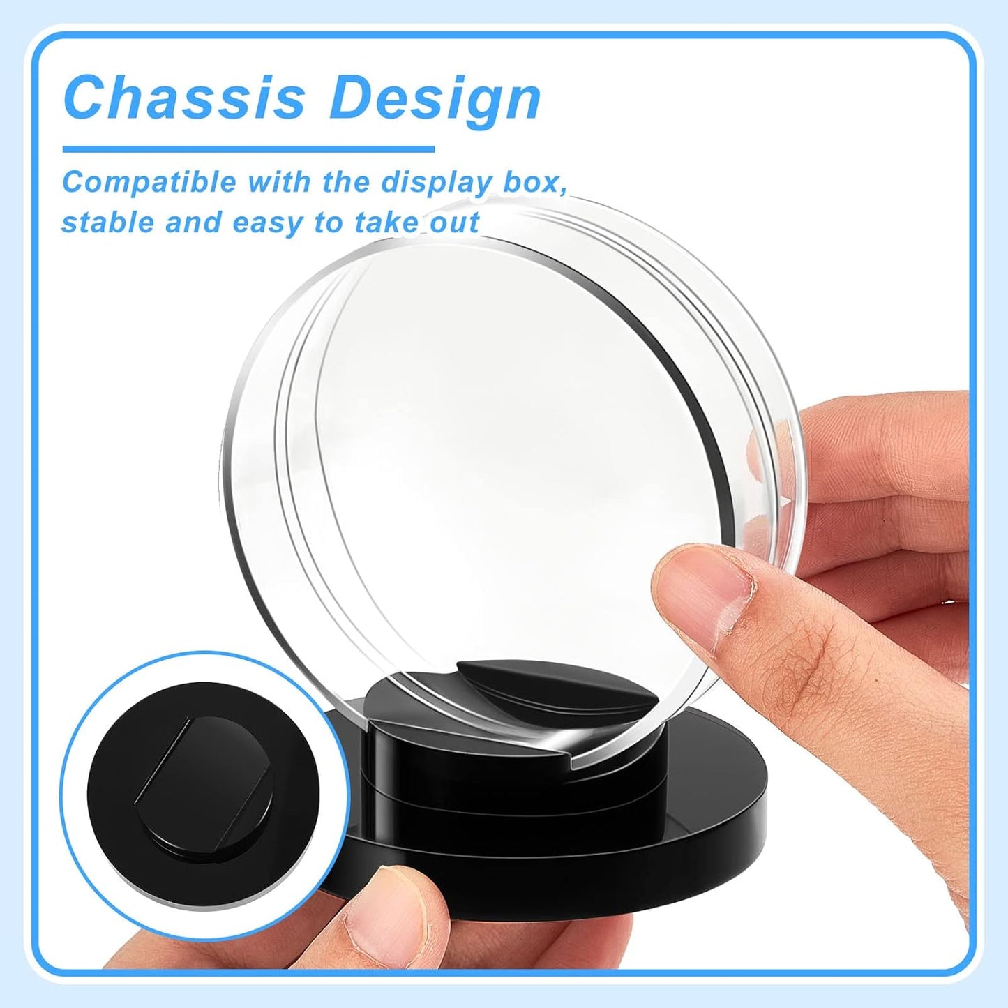 Taiyin Clear Shell Black Base Puck Holder Acrylic Hockey Puck Display Case Hockey Display Stand