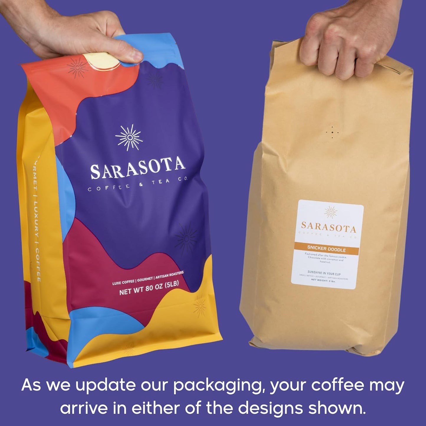 Sarasota Coffee Ground Snickerdoodle Sugar Cookie | Medium Roast Gourmet Flavored Coffee Grounds | Low Acid, Mold Free, Specialty Grade Flavored Bulk Ground | 5lb (80 oz)