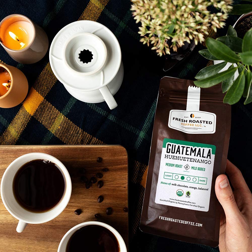 Fresh Roasted Coffee, Organic Guatemala | Single Origin, USDA Organic, Mold & Myco 3rd Party Tested, Kosher | Medium Roast 2 lb (32 oz) Ground