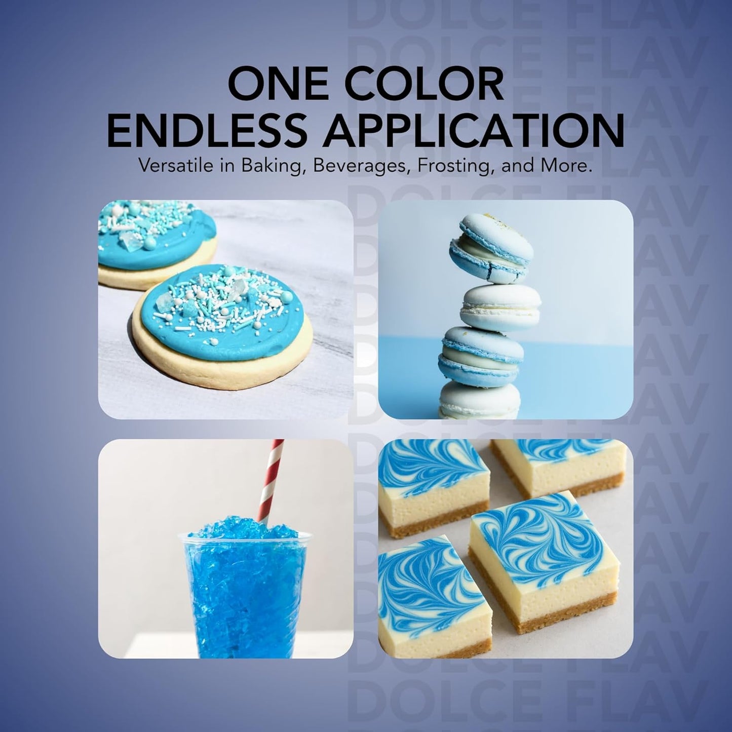 Dolce Flav Natural Blue Food Coloring – 2 oz Vibrant Plant-Based Color from Spirulina | Water-Soluble Liquid Dye for Baking, Drinks & Frostings | Graduated Dropper Included | No Artificial Dyes | Kosher | Made in USA