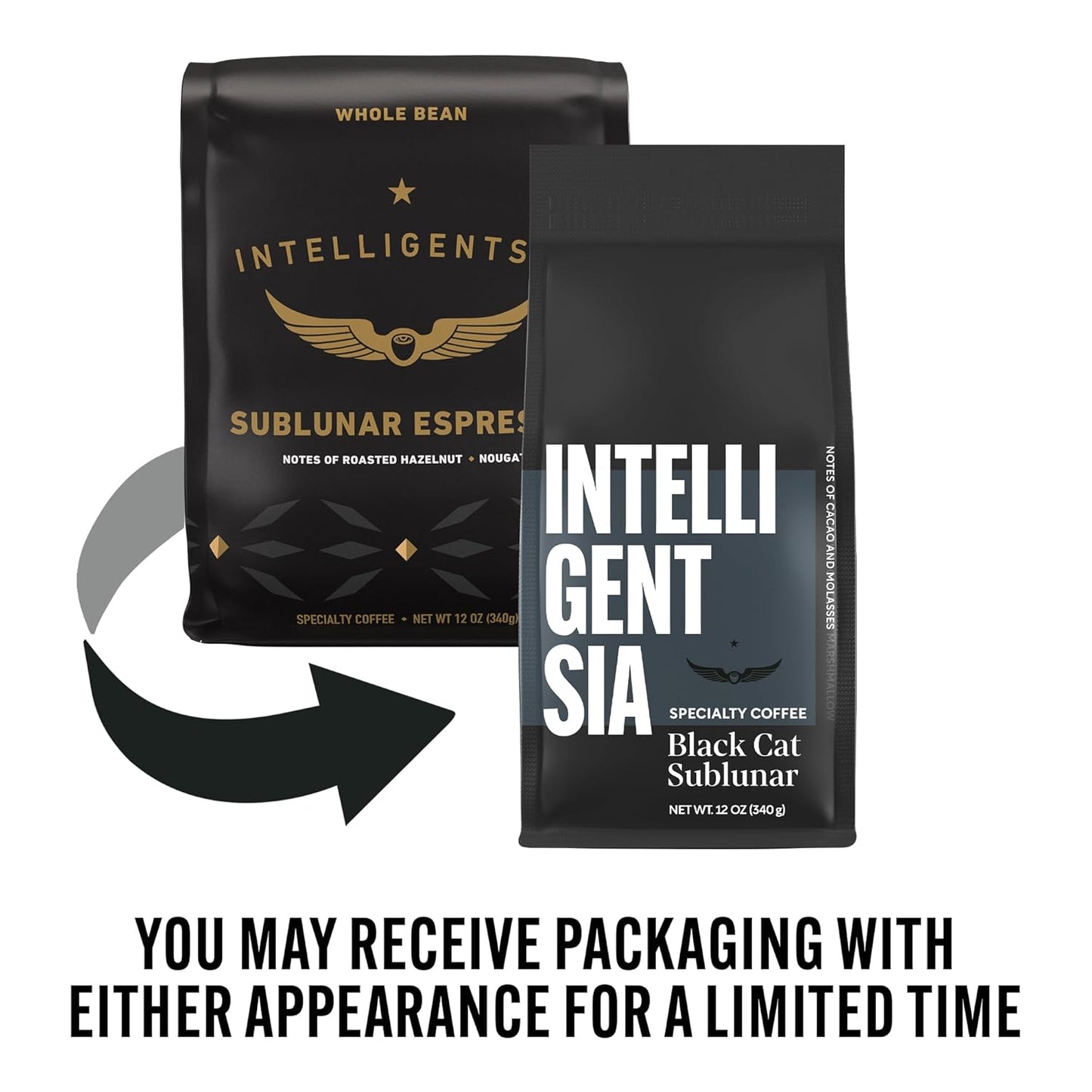 Intelligentsia Coffee, Dark Roast Whole Bean Coffee - Black Cat Sublunar Espresso 12 Ounce Bag