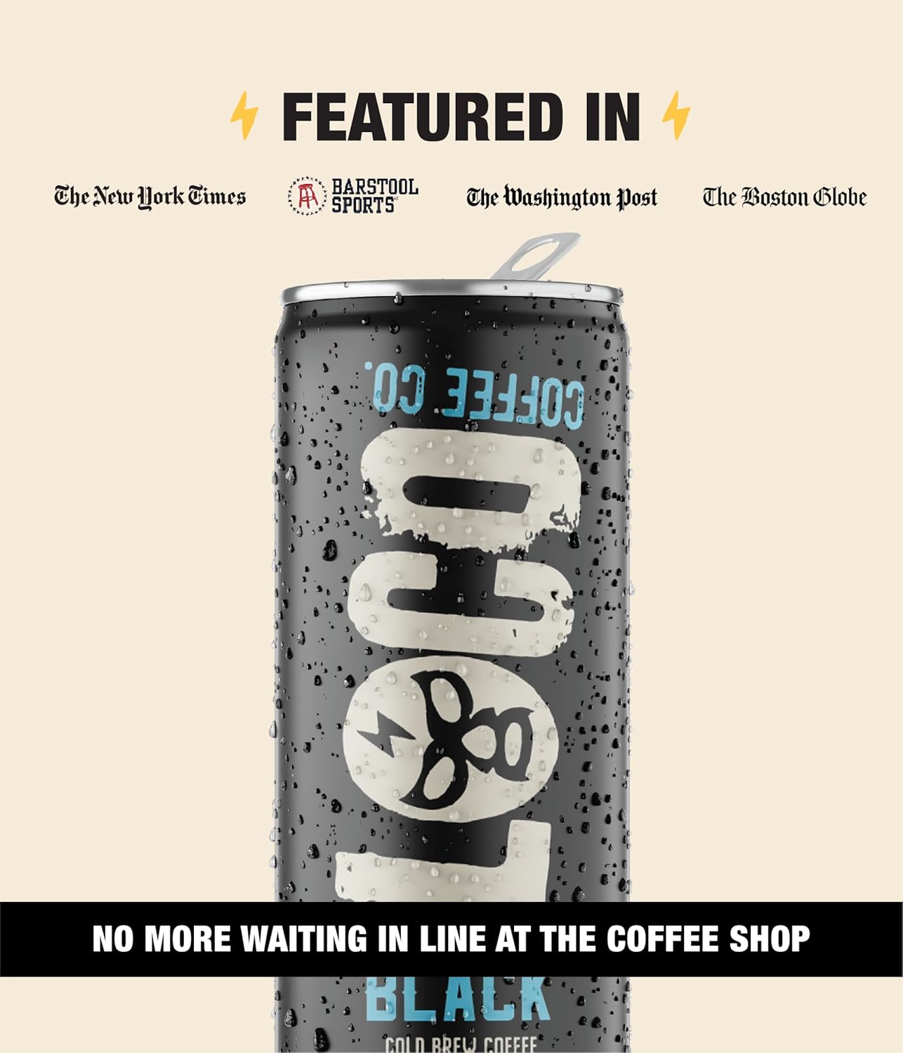 Loco Coffee Black Cold Brew 11 Ounce Can, 12 Count | Zero Sugar, 190mg Caffeine | Gluten Free and Dairy Free | Low Calorie Iced Coffee