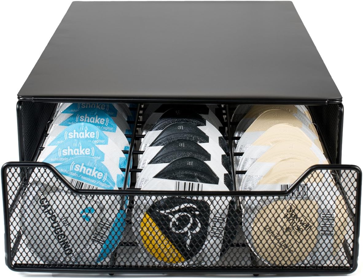 Coffee Pods Holders for Tassimo Discs Coffee Capsule Metal Storage Drawer Capacity 60 pcs