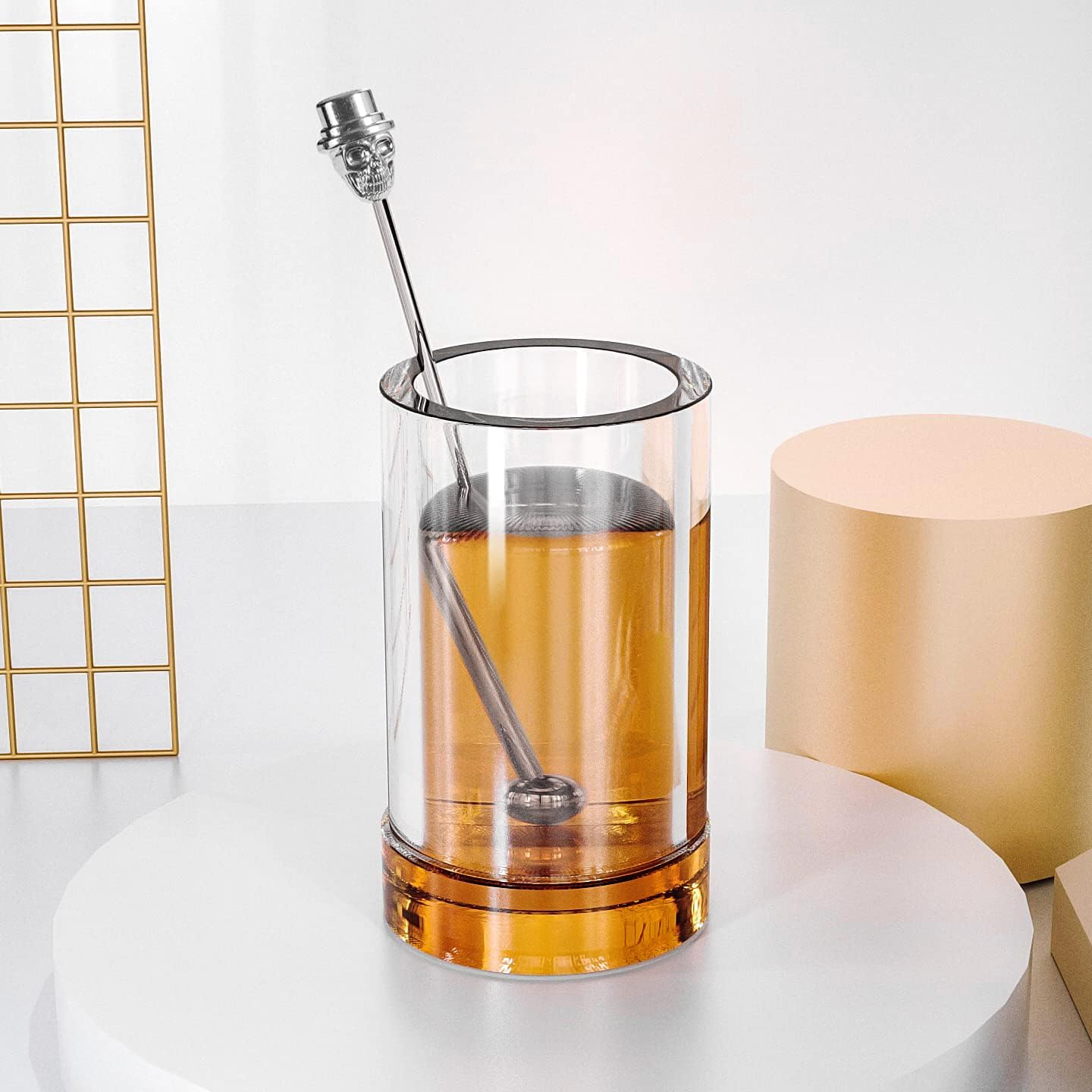 Skull Shape Swizzle Sticks, Reusable Stainless Steel Coffee Beverage Stirrers Cocktail, 5-Pack Drink Stir Sticks for Bar Party Home Office (Silver)