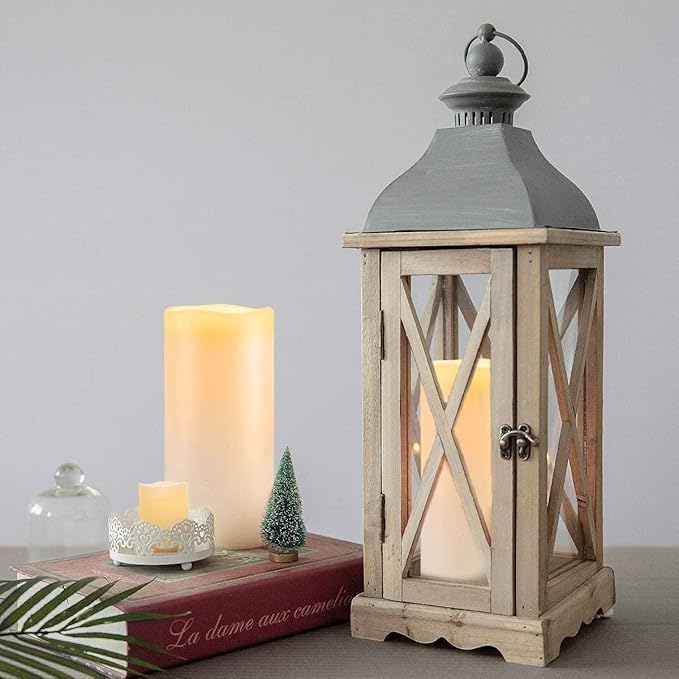 Homemory 4" x 8" Waterproof Outdoor Flameless Candles, Battery Operated Flickering LED Pillar Candles with Remote and Timers for Indoor Outdoor Lanterns, Long Lasting, Large, Dark Ivory, Set of 4