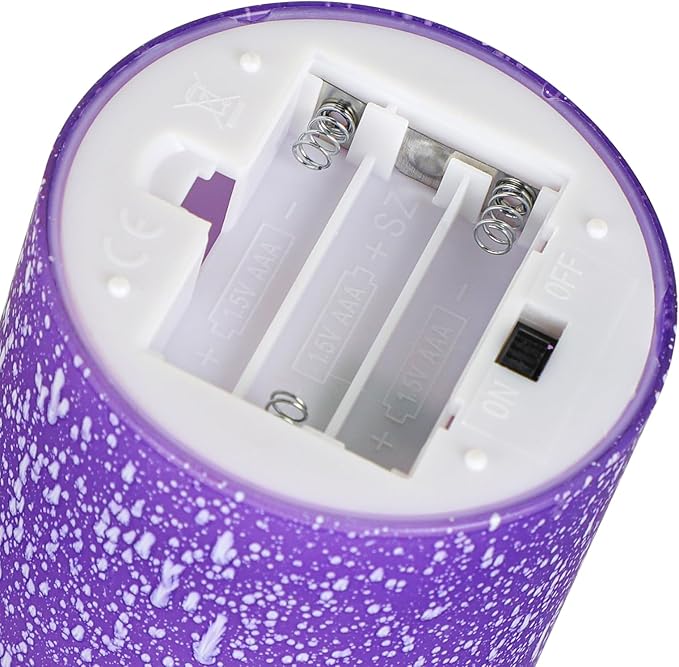 Purple Flameless Candles with Remote and Timer, Flickering Real Wax Battery Operated Candles, Set of 3 LED Pillar Candles for Halloween Christmas Wedding Home Decor