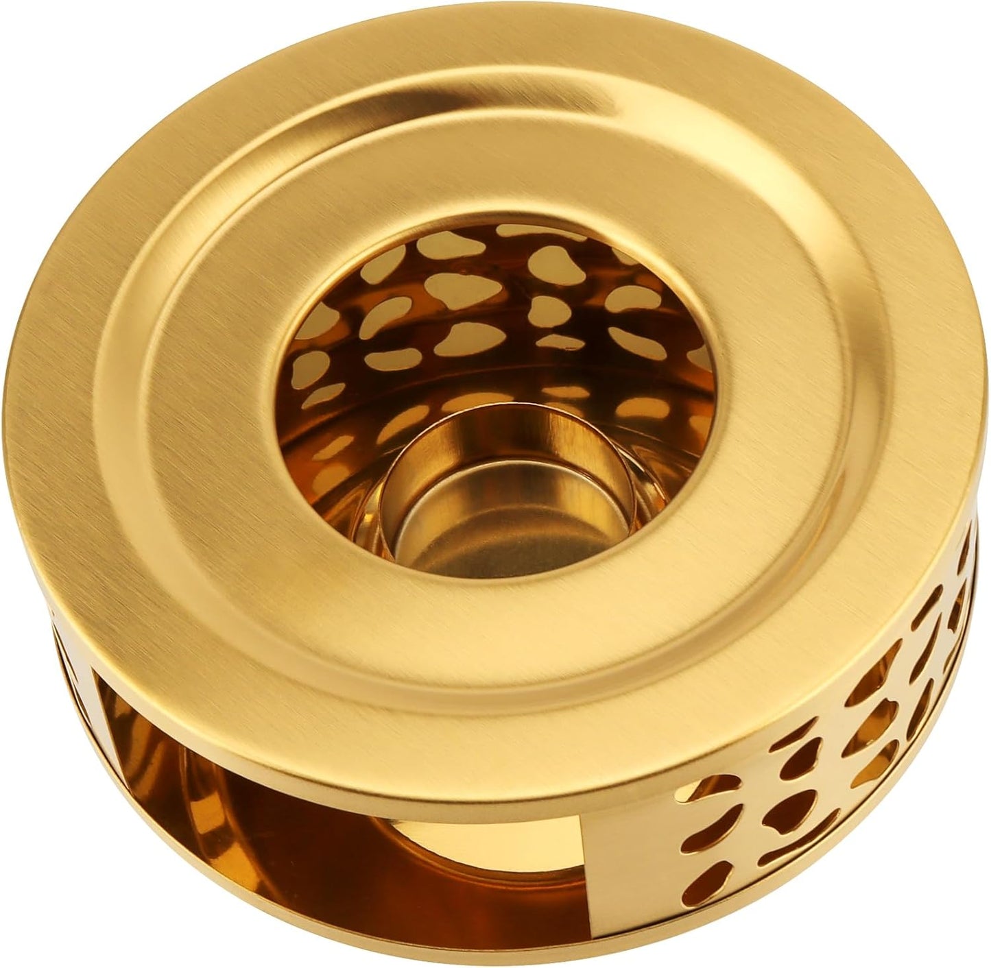 2 PCS Metal Teapot Warmer, Teapot Warmer Base, Stainless Steel Teapot Warmer with Tealight Holder for Glass Or Ceramic Teapot, Gold