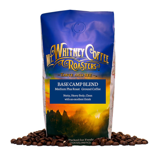Mt. Whitney Base Camp Blend Coffee Beans - Medium Dark Roast Coffee, Low Acid Coffee - Ground Coffee, 2 pound (Pack of 1)