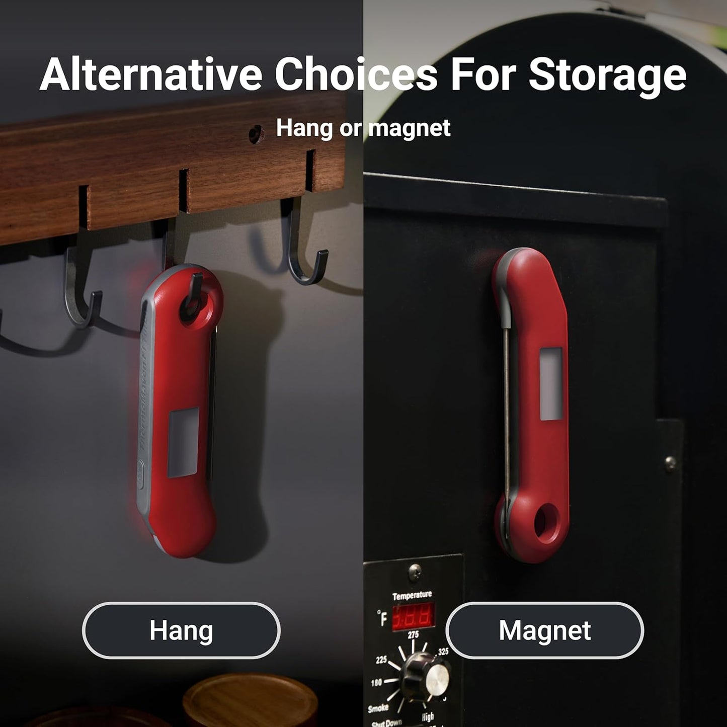 Professional Digital Meat Thermometer, Ultra Fast 0.5 Sec Instant Read, NIST Certified Accurate to ±0.5°F, IP67 Waterproof, Backlit, Auto Rotate/On/Off, BBQ/Smoker/Grill/Candy/Cooking, Dark Red&Gray