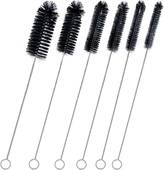 Straw Cleaner Brush Set,6 Piece 12" Long Pipe Tube Bottle Brushes for Cleaning Narrow Neck Bottles,Coffee Maker,Glass Cups