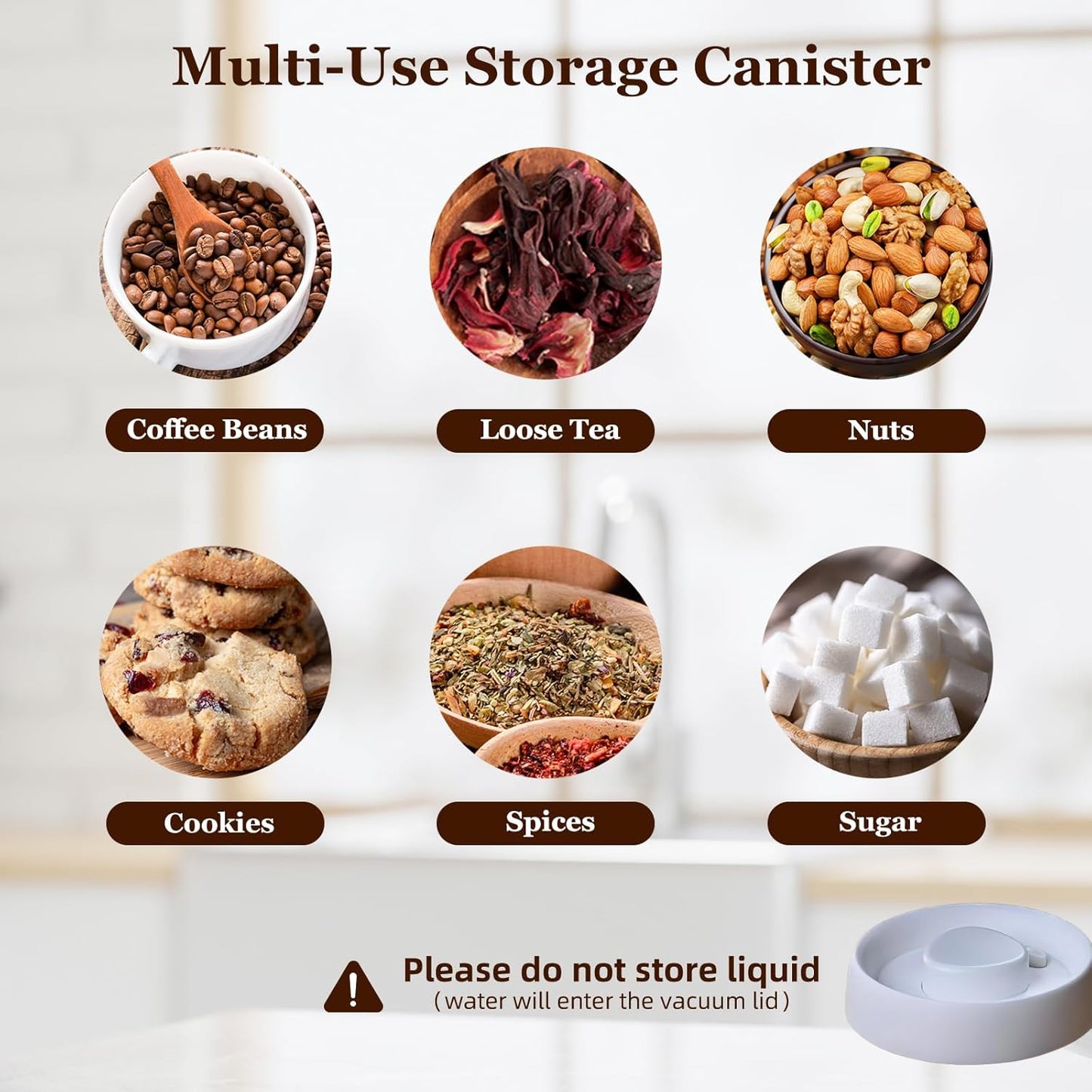 Vacuum Glass Jar with Airtight Lid,27floz/800ml Borosilicate Glass Coffee Canister Container,Perfect for Coffee Beans & Grounds,Loose Leaf Tea,Candy,Sugar,Nuts,Spices