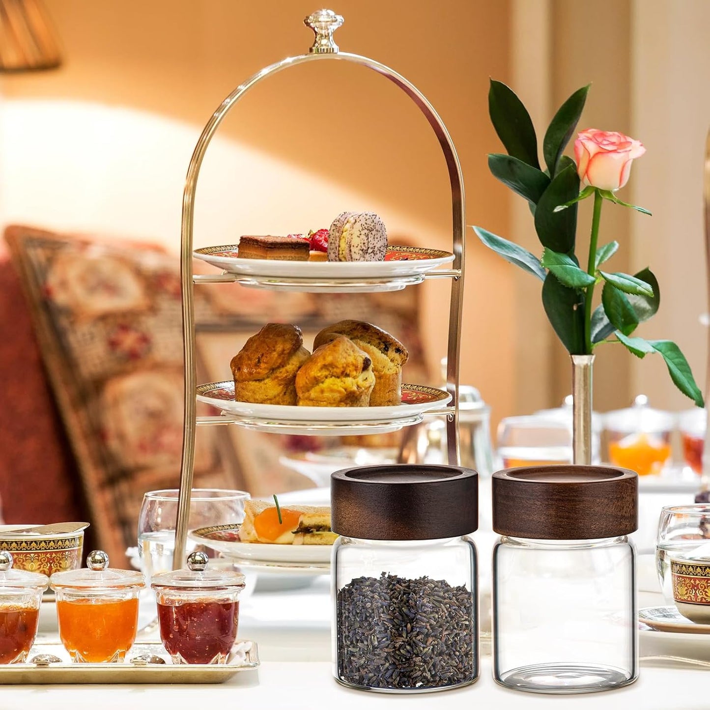 Glass Spice jars Glass Jars with Screw Lid 5 oz, Food Storage Canister for Pantry Sugar Tea Coffee Bean Seasoning Nuts Cookies (6 * 150ml(5oz))