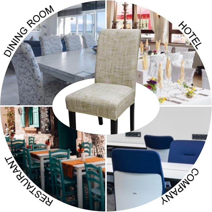 JQinHome Pattern Chair Covers Pack of 12,High Stretch Removable Washable Parsons Chair Slipcover for Home Party Hotel Wedding Ceremony (Stripe Pattern,12PCS)