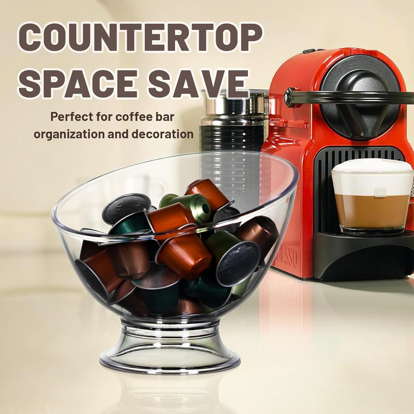 2-Pack Coffee Pod Holder, Plastic Coffee Capsule Organizer, Creamer Container for Coffee Bar, Countertop