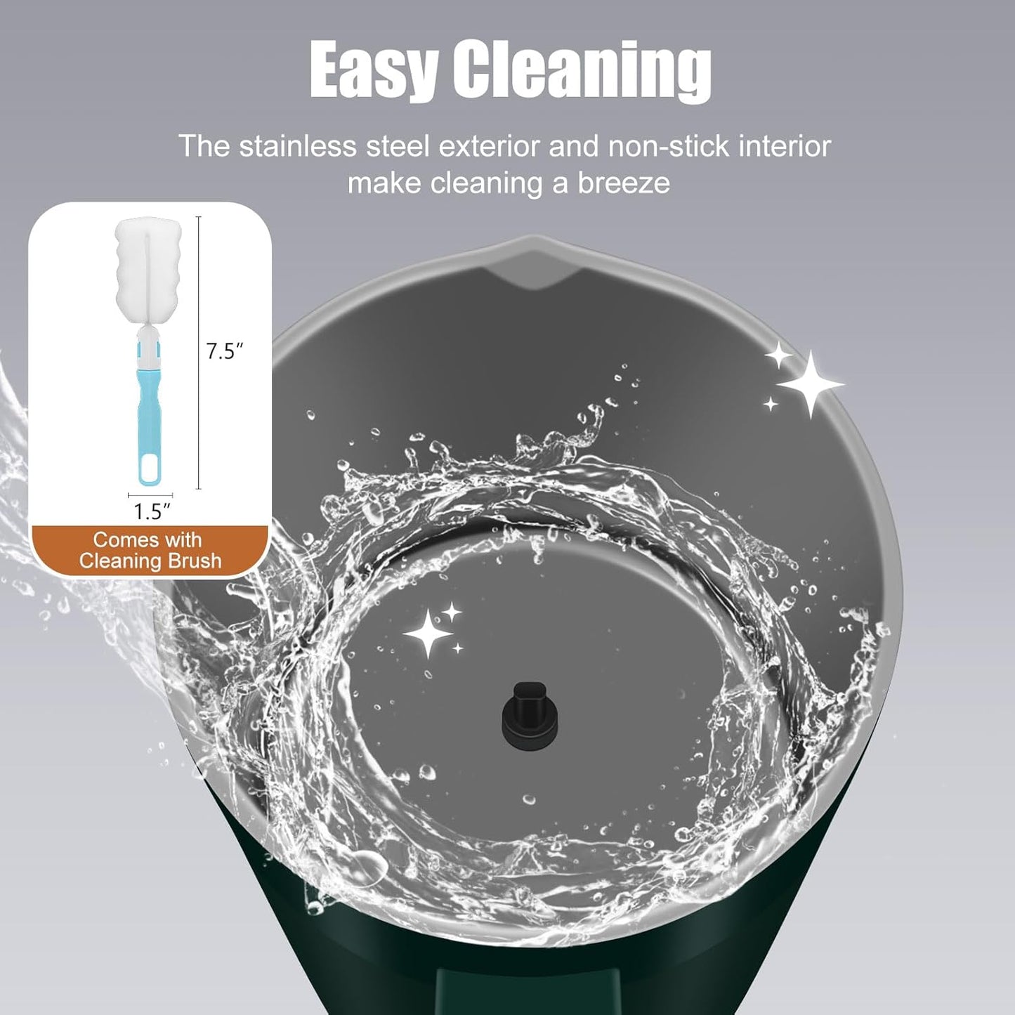 Milk Frother, 4-in-1 Milk Frother and Steamer, 13.5oz/400ml Automatic Hot and Cold Foam Maker and Milk Warmer, Electric Frother for Coffee, Latte, Cappuccino, Macchiato, Matcha(Forest Green)