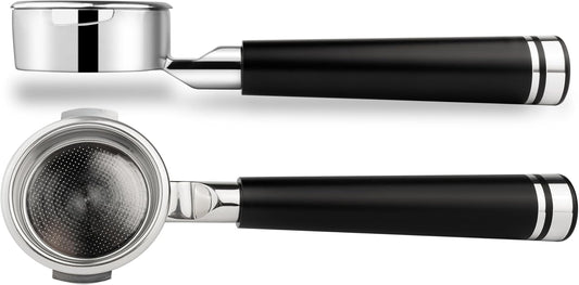 LILQ 58mm Bottomless Naked 2 Ears Portafilter Compatible with Breville Machines– Includes 18–20g Basket (Aluminum Flat, 58mm For Breville)