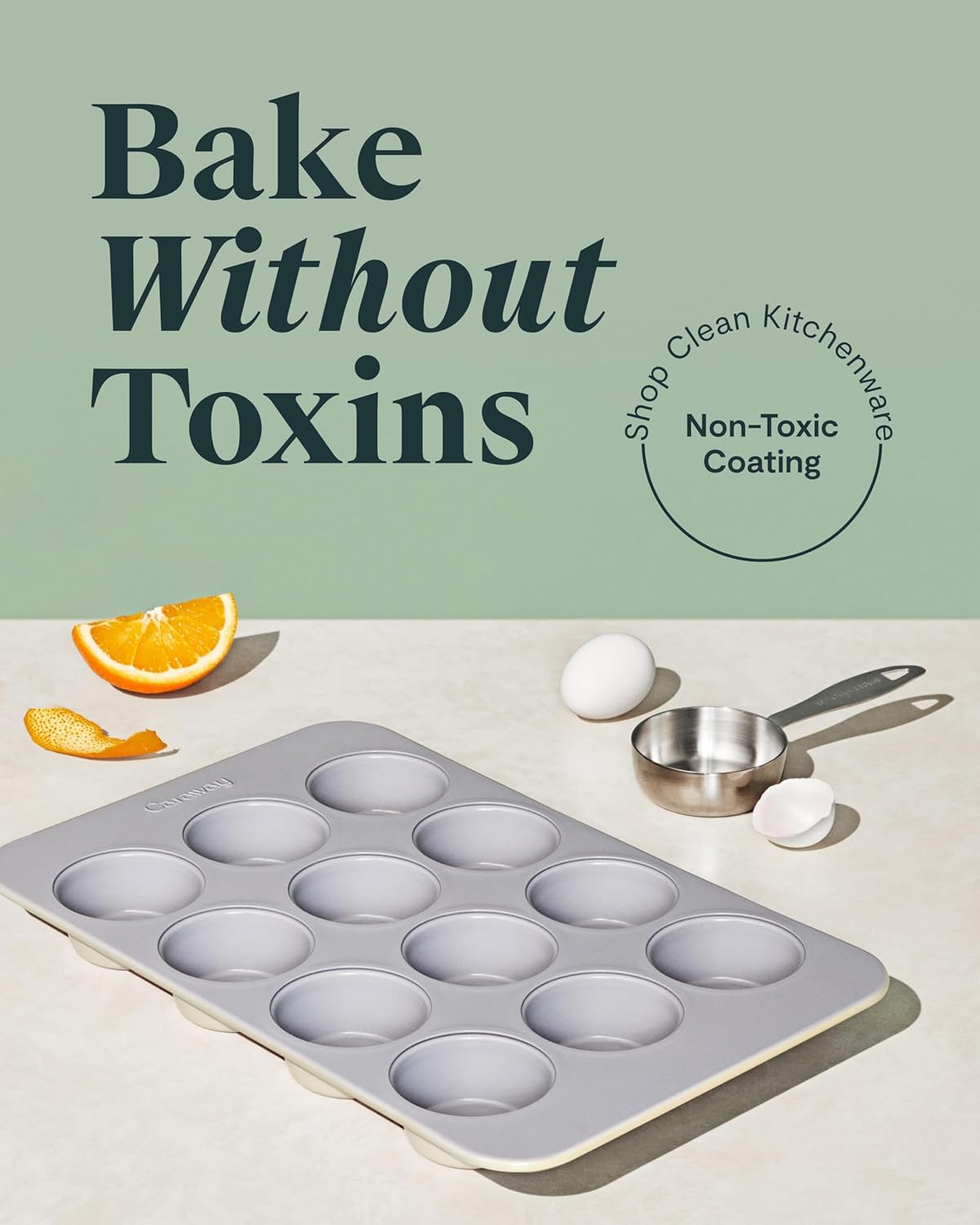 Caraway Non-Stick Ceramic 12-Cup Muffin Pan Duo - Naturally Slick Ceramic Coating - Non-Toxic, PTFE & PFOA Free - Perfect for Cupcakes, Muffins, and More - Perracotta