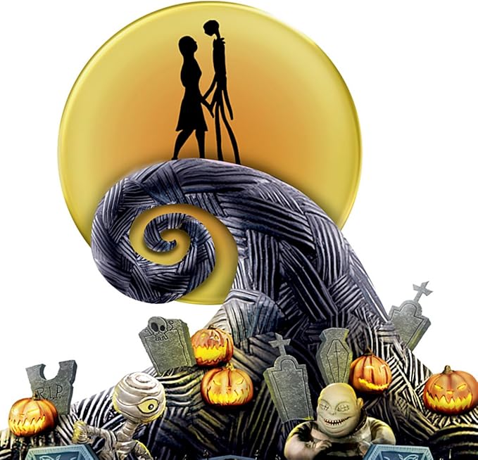 Tim Burton's The Nightmare Before Christmas Rotating Musical Carousel Sculpture: Lights Up