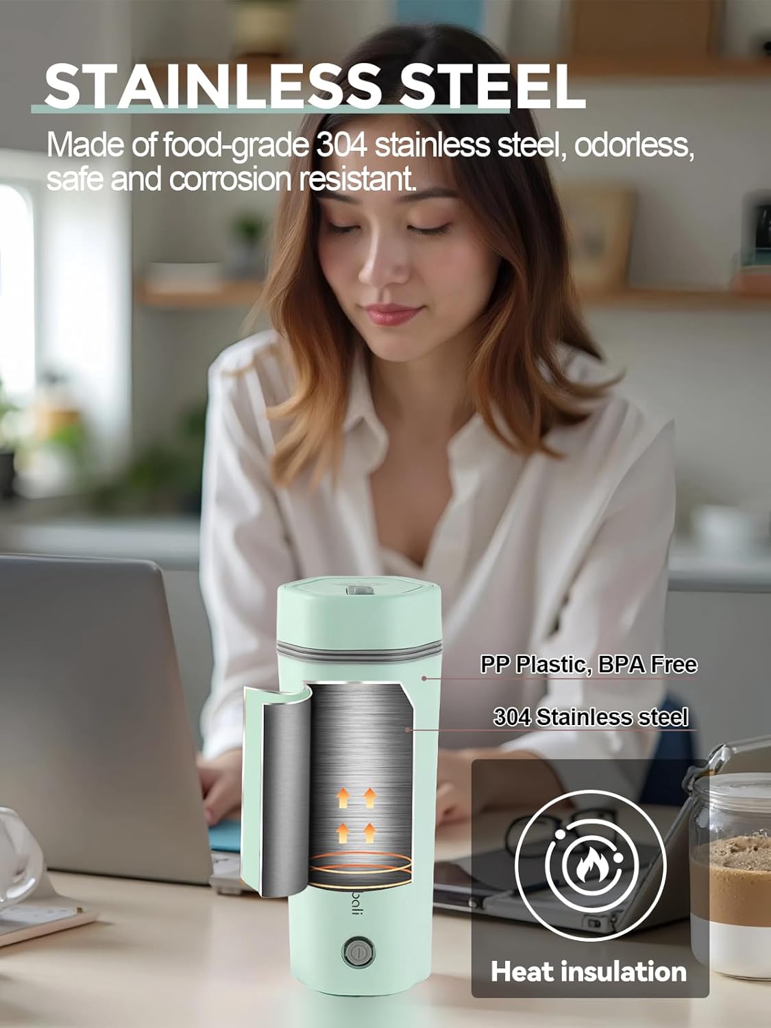 balbali Travel Kettle Electric Small Portable Electric Kettle for Boiling Water Travel Tea Kettle Portable Water Boiler 12oz Travel Electric Kettle