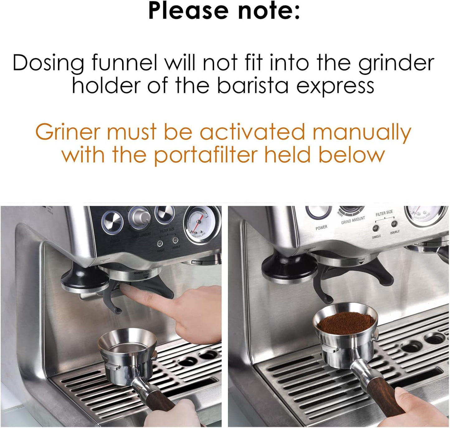 54mm Espresso Dosing Funnel, MATOW Stainless Steel Coffee Dosing Ring Compatible with Breville 54mm Portafilter