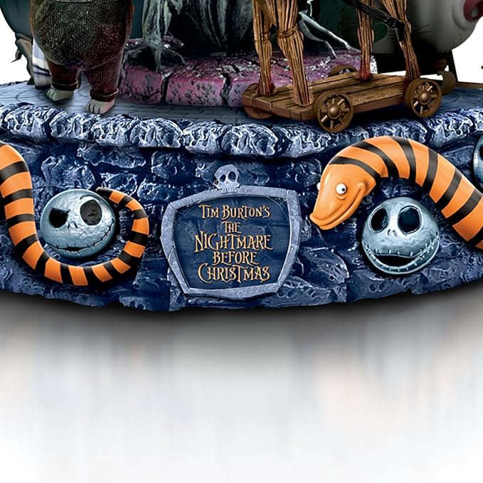 Tim Burton's The Nightmare Before Christmas Rotating Musical Carousel Sculpture: Lights Up