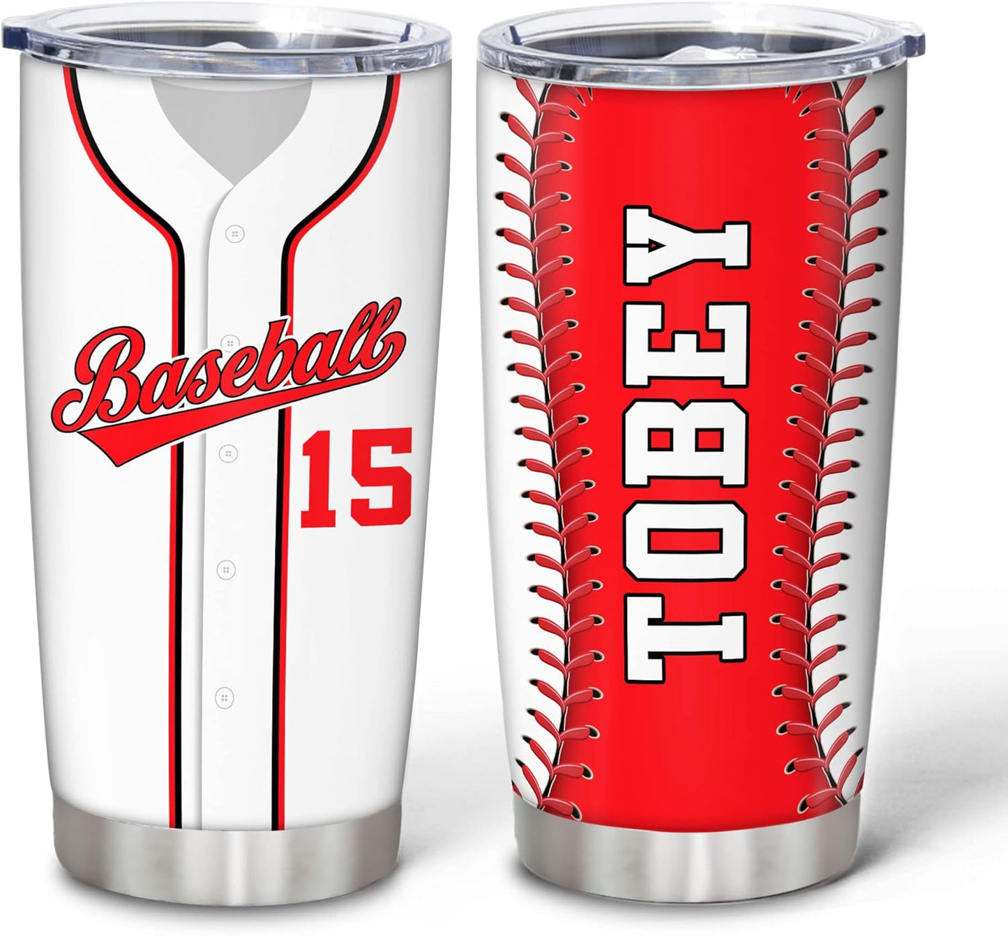 Hyturtle Personalized Baseball Tumbler Baseball Players Design Stainless Steel Double Walled Vacuum Insulated Tumblers 20oz30oz Coffee Travel Mug Cup Christmas Gift For Men Boys Friends Dad Sports Fan